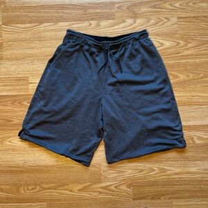Black / grey comfy shorts with drawstring elastic waistband